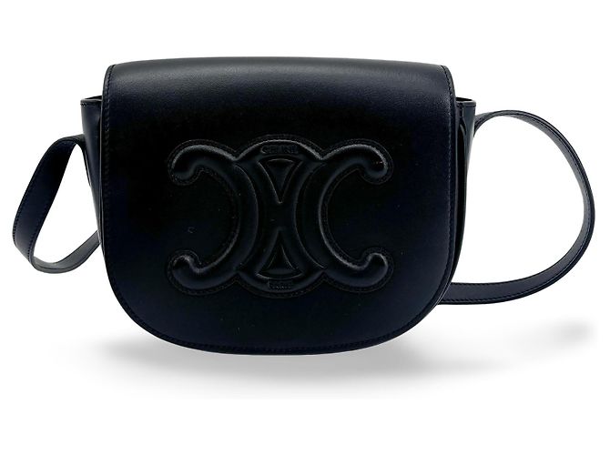 Céline Celine Cuir Triomphe Folco Leather Nero