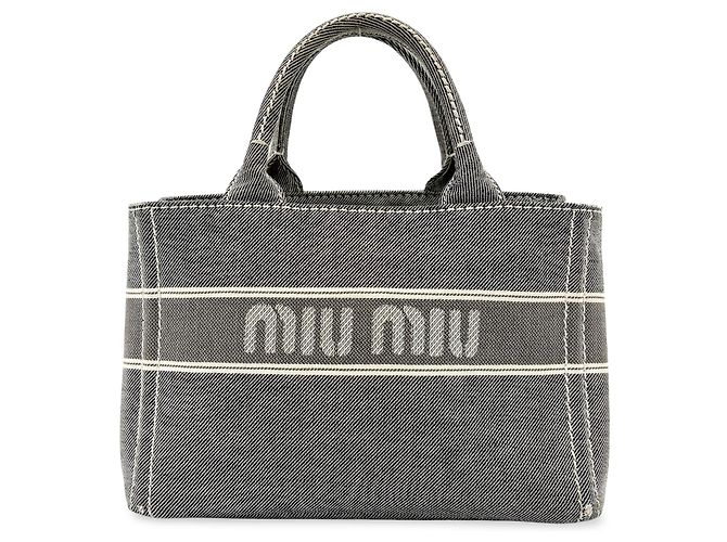 Miu Miu My Logo Leather Small Negro