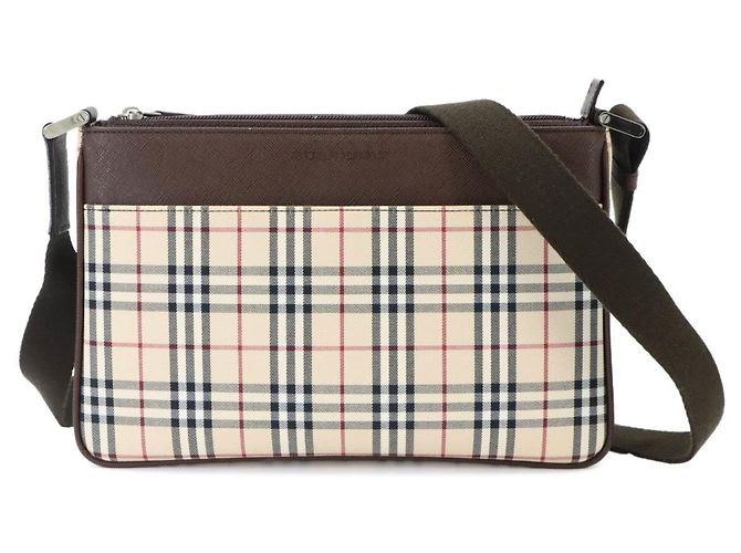 Bolsa de Ombro Burberry Nova Check Marrom Bege