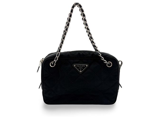 Prada Convertible Quilted Tessuto Medium Nero