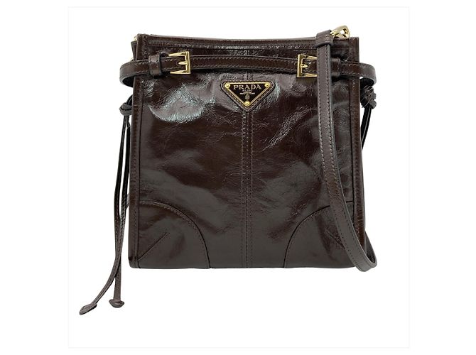 Borsa a tracolla mini Prada Bonnie Marrone scuro