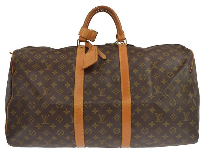 Louis Vuitton Keepall Monogram Canvas 55 Castaño