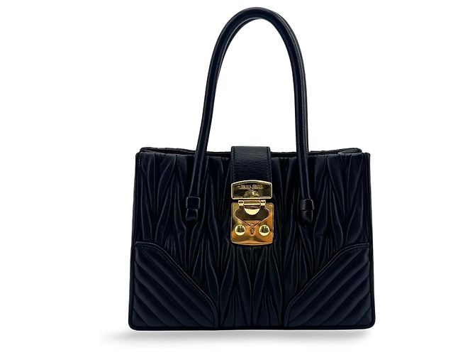 Miu Miu Confidential Matelassé Leather Noir