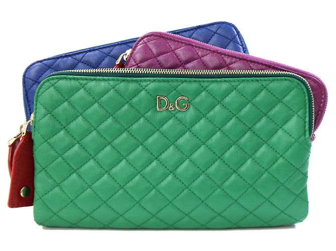 Bolsa de mão em couro Dolce & Gabbana Azul Verde Roxo