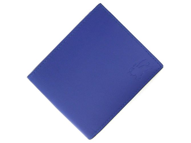 Burberry Blue Leather Bi-fold Wallet