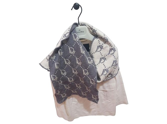 Christian Dior Monogram Schal Grau Roh