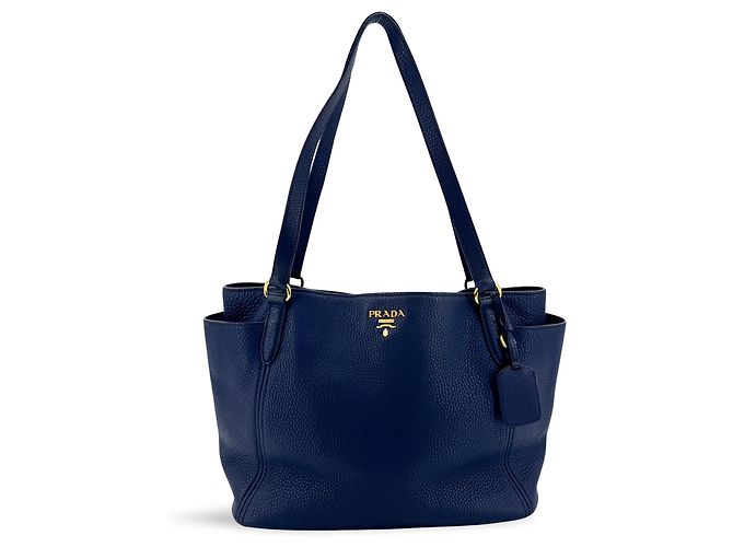 Borsa Tote Prada Vitello Daino Vitello Daino Medium Blu navy