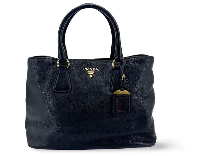Bolso Prada Convertible Top Handle Satchel Vitello Daino Medium Negro