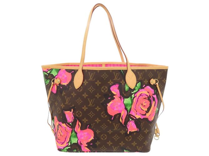 Sac tote Louis Vuitton Neverfull MM Monogram Rose Marron Monogramme