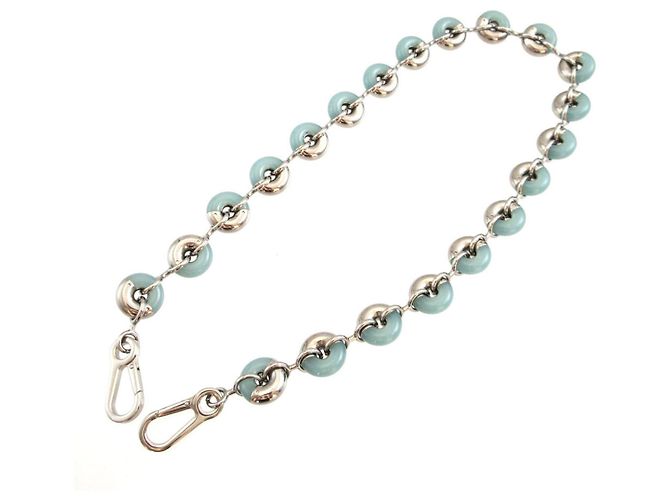 Loewe Donut Chain Metal Light Blue Shoulder Strap Silvery