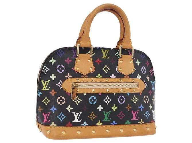 Borsa a mano LOUIS VUITTON Monogram Multicolor Alma Nero M92646 LV Auth ka6314V
