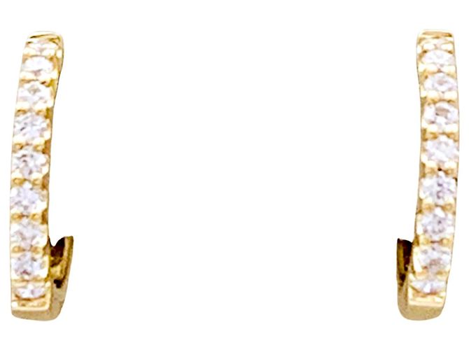 Autre Marque Par de pendientes de aro pequeños en oro amarillo, diamantes.