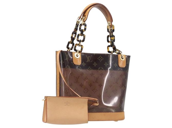 Sac LOUIS VUITTON Monogram Vinyl Cabas Amble PM Brown M92502 LV Auth ep15927 Marron
