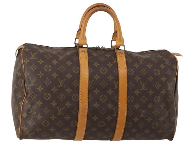 LOUIS VUITTON Monogram Keepall 45 Boston Bag M41428 LV Auth 194702V Monograma