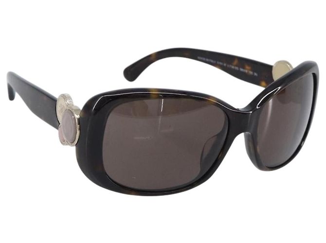 Gafas de sol CHANEL plástico Dark Brown CC Auth bs37302 Marrón oscuro