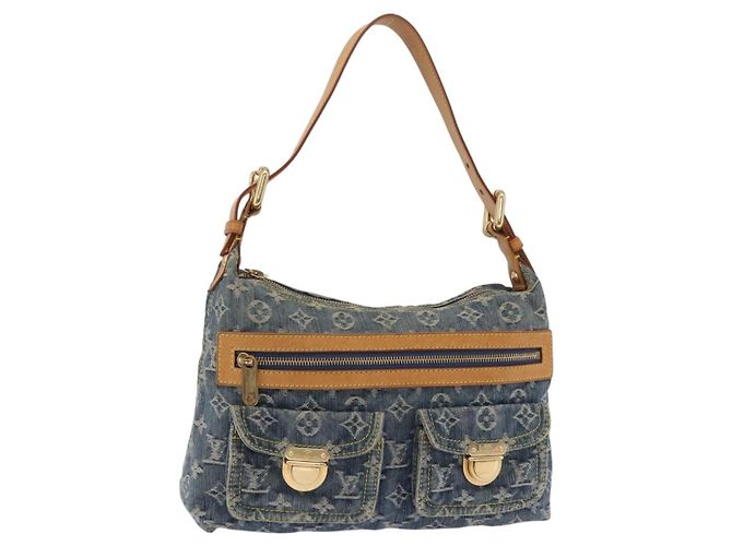 LOUIS VUITTON Monogram Denim Buggy PM Shoulder Bag Blue M95049 LV Auth mr2976V Bleu