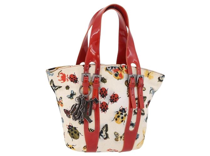 VERSACE Hand Bag Canvas Multicolor Silver Auth 206132 Silvery Multiple colors
