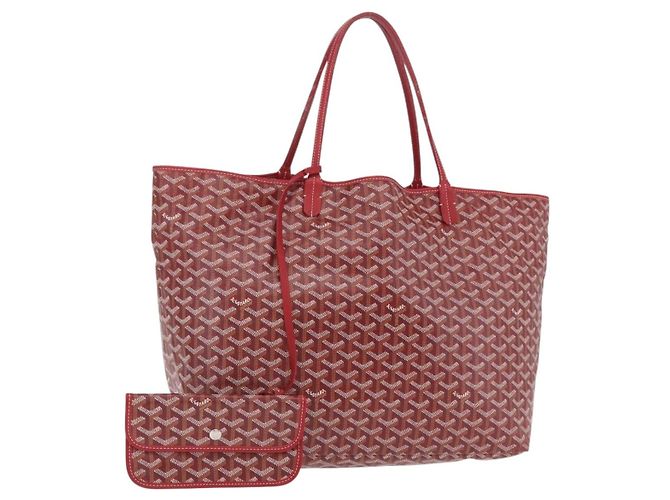Saco Tote GOYARD Herringbone Saint Louis GM PVC Vermelho Auth 204928A