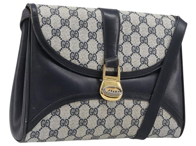 Borsa a tracolla GUCCI GG Supreme PVC Navy Gold Auth ep15976