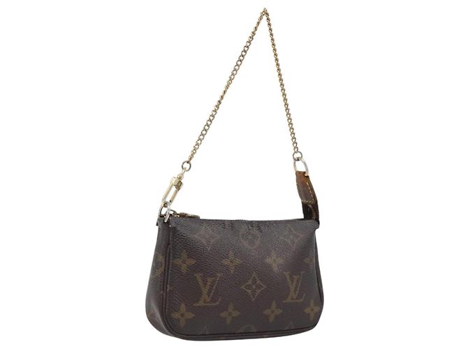 LOUIS VUITTON Monogram Mini Pochette Accessoires Pouch N41667 LV Auth bs37115