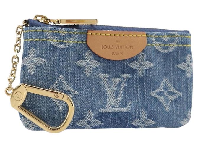 LOUIS VUITTON Monogram Denim Pochette Cles Coin Purse Blue M82961 Auth mr2995V