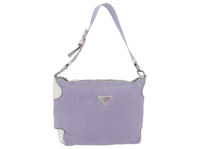 Borsa a Tracolla PRADA Nylon Purple Silver Auth mr2990 Argento Porpora