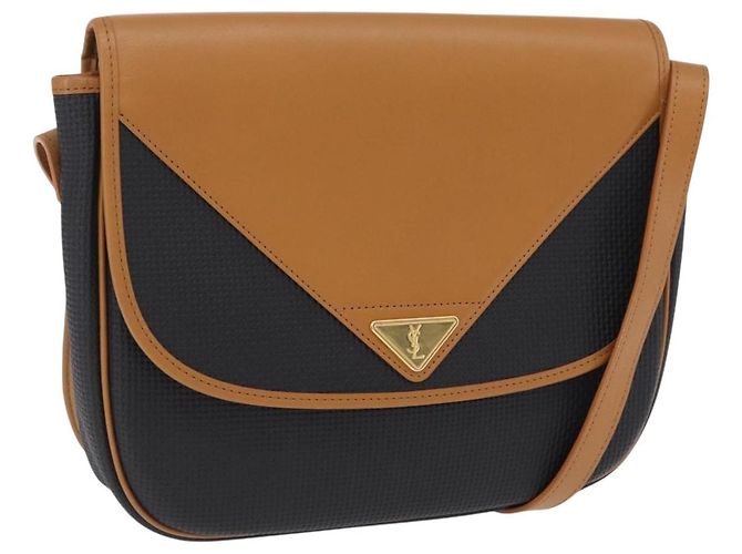 Autre Marque Borsa a tracolla SAINT LAURENT PVC Canvas Black Gold Auth ep16000A Nero D'oro