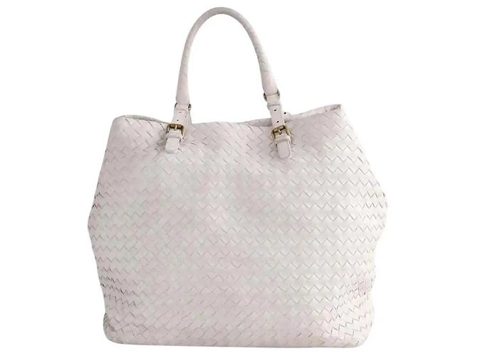 Cabas Bottega Veneta em couro branco