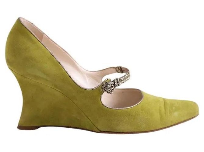 Autre Marque Escarpins Dior en daim vert
