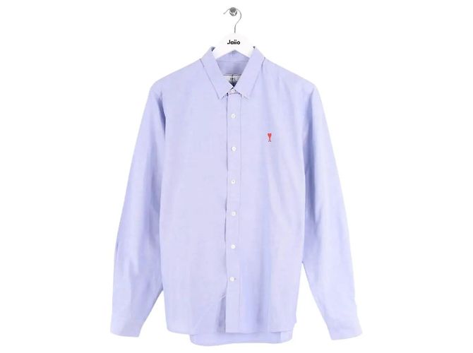 Camicia Ami in cotone blu Uomo L
