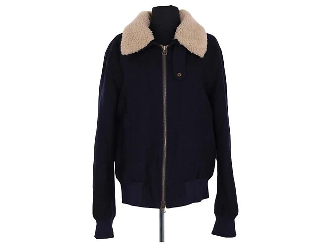 Ami Navy blue wool coat