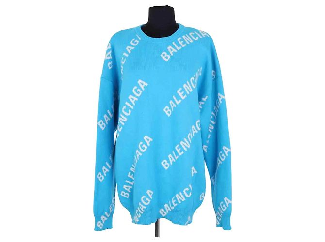 Balenciaga Blauer Baumwollpullover Herren M