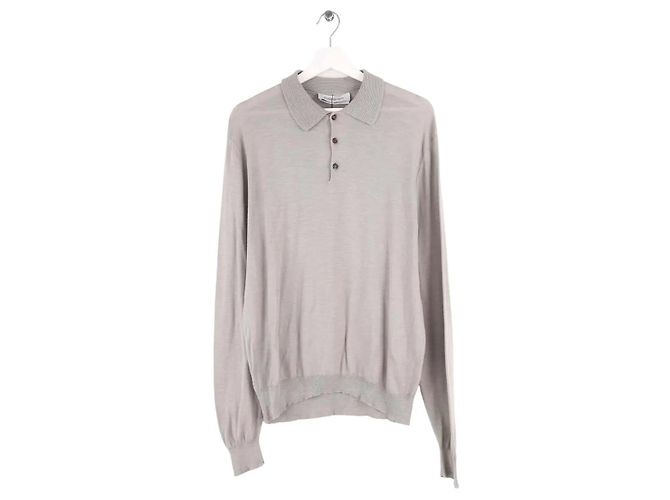 Polo Yves Saint Laurent de algodão cinza