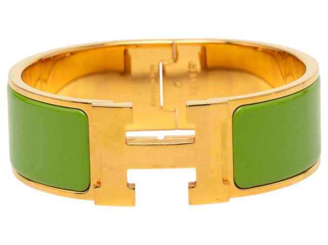Pulsera Hermès Clic Clac H PM ancha de esmalte verde