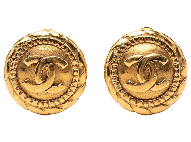 Orecchini a clip Chanel CC placcati in oro D'oro