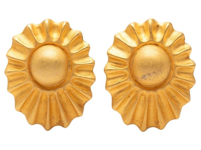 Orecchini a clip Hermès Gold Plated Sun dorati D'oro
