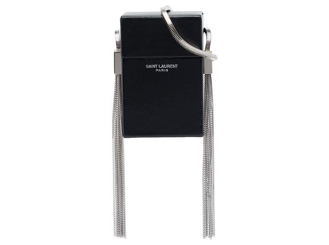 Autre Marque Borsa a tracolla Mini Smoking Box Saint Laurent in pelle di agnello nera Nero
