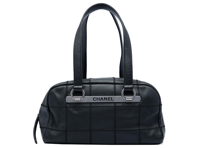 Borsa a tracolla Chanel Chocolate Bar Caviar Nera Nero