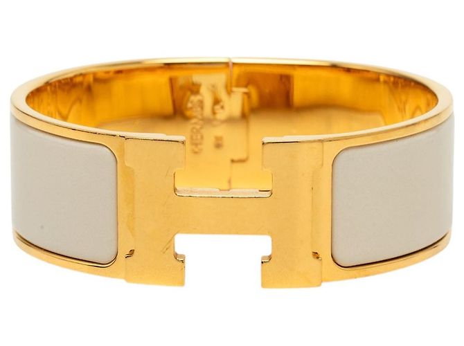 Pulsera Hermès Clic Clac H PM ancha de esmalte blanco