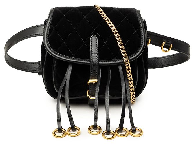 Bolsa tiracolo Prada Impuntu Velluto Corsaire preta Preto
