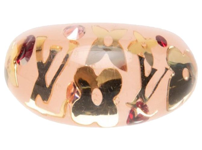 Anello Louis Vuitton Monogram Inclusion in resina e cristalli rosa
