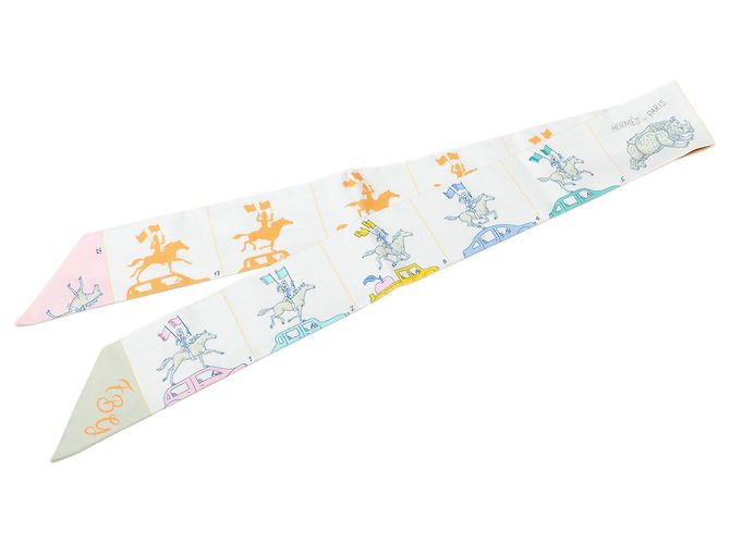 Lenço de seda Twilly Hermès Parade Branco