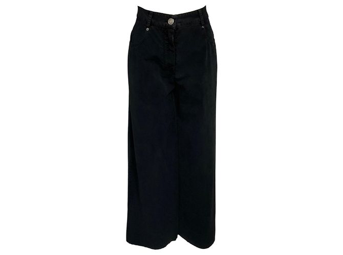 Autre Marque forte_forte Schwarz geflockte Baumwollhose