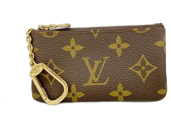 Louis Vuitton Monogram Pochette Clé Coin Case Brown