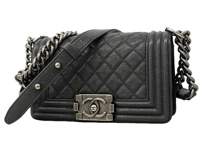 Bolso de hombro Chanel Boy Chain Castaño