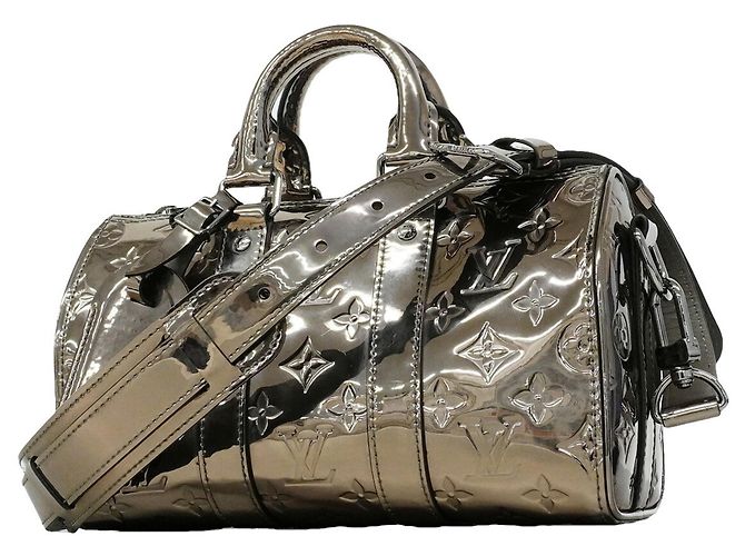 Borsa Louis Vuitton Monogram Mirror Keepall Bandoulière 25 Argento