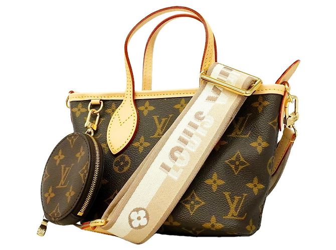 Borsa Tote Louis Vuitton Monogram Neverfull BB Marrone Beige