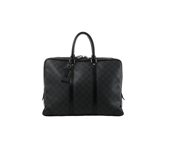 Sac à main Louis Vuitton Porte-Documents Voyage Damier Graphite en Noir