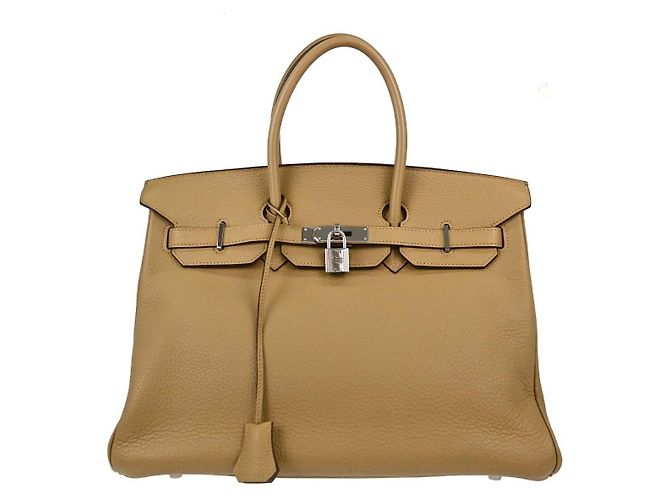 Hermès Hermes Birkin Light Togo com Palladium Hardware 35 Bege