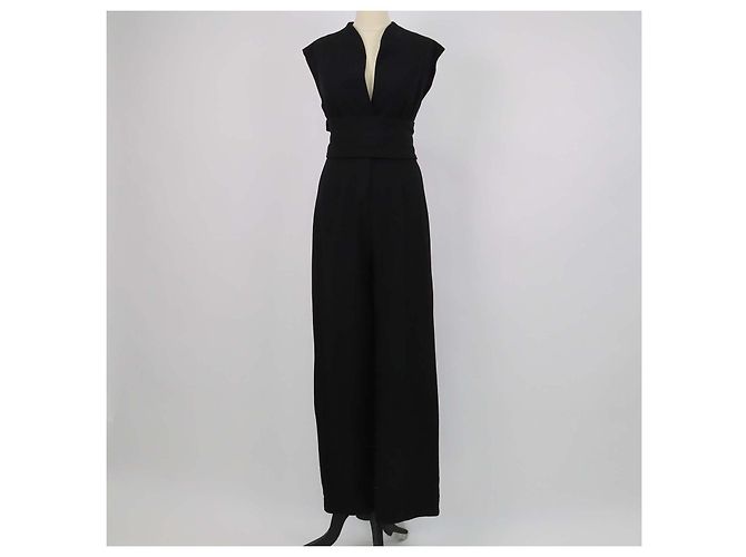 Autre Marque Odd Muse Black Ärmelloser Jumpsuit mit Gürtel Schwarz
